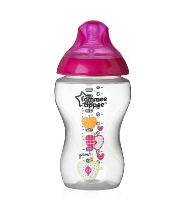 شیشه شیر طلقی طرحدار صورتی تامی تیپ 340 میل Tommee Tippee