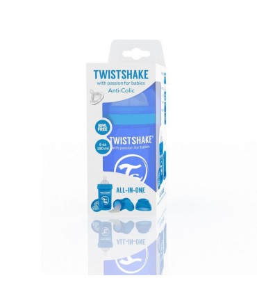 شیرخوری ضدنفخ تویست شیک 180 میل آبی Twistshake