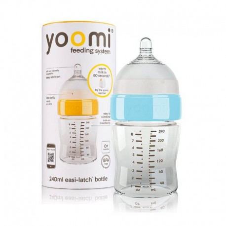 خريد اينترنتي سيسموني نوزاد شیشه شیر طلقی درب دار 240 میل یومی Yoomi - 1 نوزادی، نی نی لازم فروشگاه اینترنتی سیسمونی
