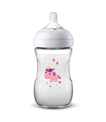 شیشه شیر طلقی نچرال فیلیپس اونت طرح اسب شاخدار Philips Avent