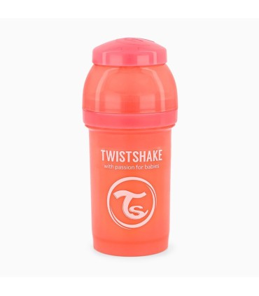 شیرخوری ضدنفخ تویست شیک 180 میل پاستل هلویی Twistshake