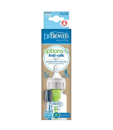 شیشه شیر پیرکس باریک ضدنفخ 120 میل دکتر براون Dr Browns - 1