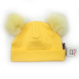 کلاه پوم پوم بچگانه تاپلاین رنگ زرد Topline