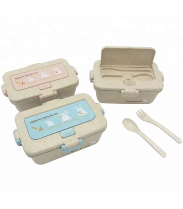 ظرف غذا کودک طرح خرگوش با قاشق و چنگال Lunch Box