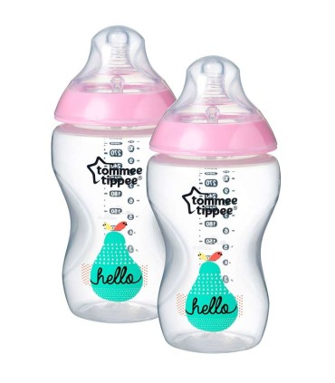 شیشه شیر طلقی 340 میل 2 عددی تامی تیپ صورتی Tommee Tippee