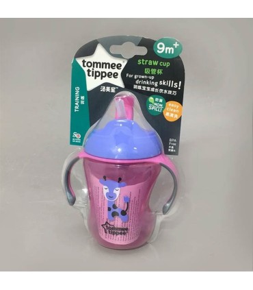 لیوان آبمیوه خوری نی دار 230 میل تامی تیپ طرح حیوانات Tommee Tippee