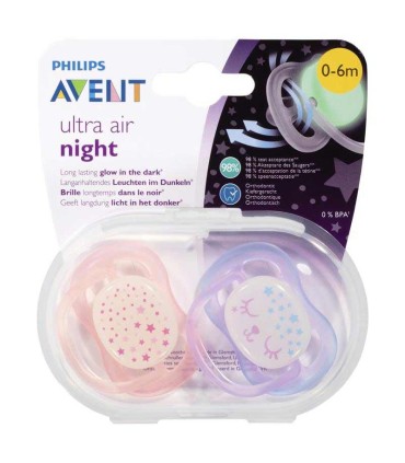 پستانک الترا ایر 0-6 ماه اونت مدل ستاره و گربه Philips Avent