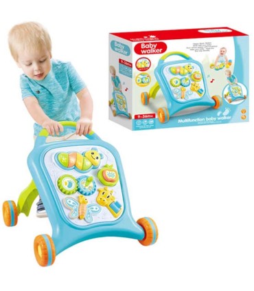 واکر کودک چند کاره موزیکال آبی Baby walker