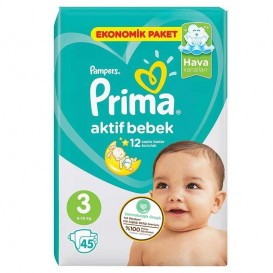 پمپرز ترک - پوشک نوزاد 6تا10 کیلوگرم پریما پمپرز (سایز3) pampers