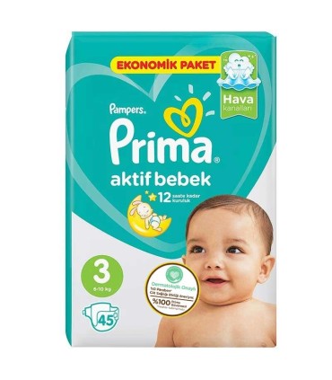 پمپرز ترک - پوشک نوزاد 6تا10 کیلوگرم پریما پمپرز (سایز3) pampers - 1