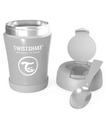 فلاسک غذای استیل 350 میل تویست شیک طوسی Twistshake