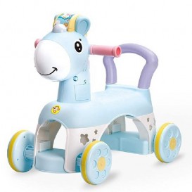 واکر چهارچرخ موزیکال کودک اسب آبی pony fun