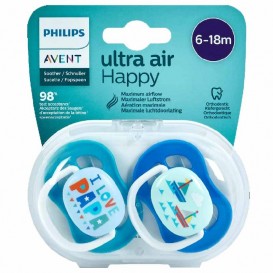 پستانک الترا ایر 0-6 ماه اونت مدل کشتی و پاپا Philips Avent