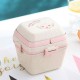 ظرف غذا بامبو 2 طبقه کودک با قاشق Lunch Box