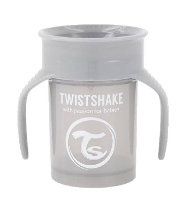 لیوان آبخوری 360 درجه تویست شیک 230 میل طوسی پاستل Twistshake