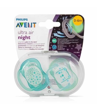 پستانک الترا نایت 0-6 ماه اونت مدل ستاره و گربه Philips Avent