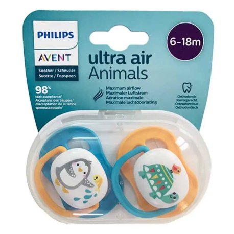 پستانک الترا ایر اونت 6-18 ماه مدل لاک پشت و پنگوئن Philips Avent
