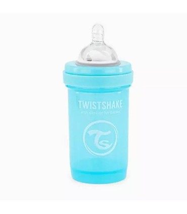 شیشه شیر نوزاد آنتی کولیک تویست شیک 180 میل آبی پاستل Twistshake