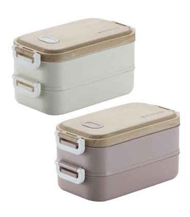 ظرف غذا ارگانیک 2 طبقه درچوبی 1600 میل  Lunch Box