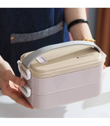 ظرف غذا ارگانیک 2 طبقه درچوبی 1600 میل  Lunch Box