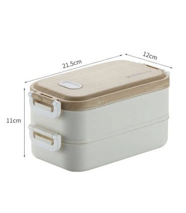 ظرف غذا ارگانیک 2 طبقه درچوبی 1600 میل  Lunch Box