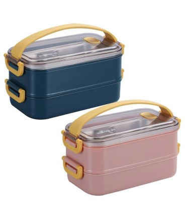 ظرف غذا خوری استیل دو طبقه 1600میل  Lunch Box