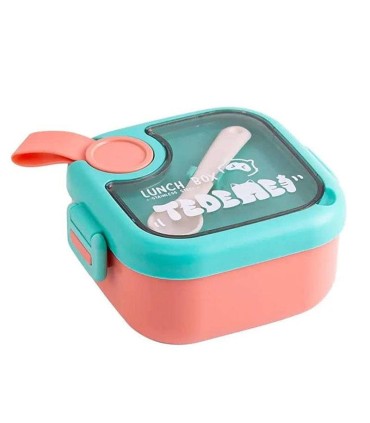 ست غذا خوری استیل کودک با قاشق و قیچی 750 میل Lunch Box