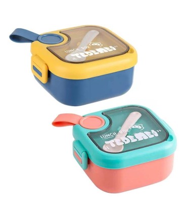 ست غذا خوری استیل کودک با قاشق و قیچی 750 میل Lunch Box