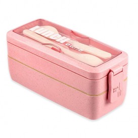 ست غذا خوری 2 طبقه با قاشق و چنگال 750 میل Lunch Box