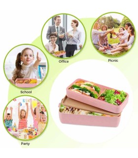 ست غذا خوری 2 طبقه با قاشق و چنگال 750 میل Lunch Box