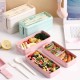 ظرف غذای ارگانیک سه طبقه لانچ باکس با قاشق و چنگال 900 میل Lunch Box