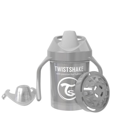 لیوان آبمیوه خوری دسته دار تویست شیک 230 میل طوسی صدفی Twistshake