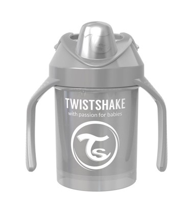 لیوان آبمیوه خوری دسته دار تویست شیک 230 میل طوسی صدفی Twistshake