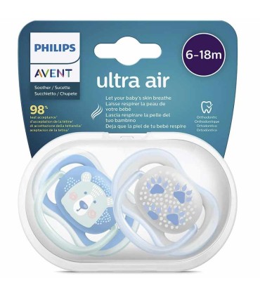 پستانک الترا ایر 6-18 ماه اونت مدل خرس آبی Philips Avent