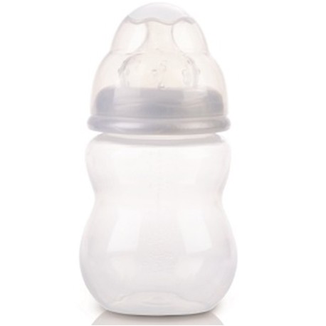 خريد اينترنتي سيسموني نوزاد شیشه شیر طلقی 250 میل پهن سیلیکون نابی Nuby - 1 نوزادی، نی نی لازم فروشگاه اینترنتی سیسمونی