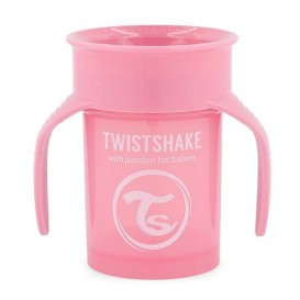 لیوان آموزشی دسته دار 360درجه تویست شیک صورتی Twistshake