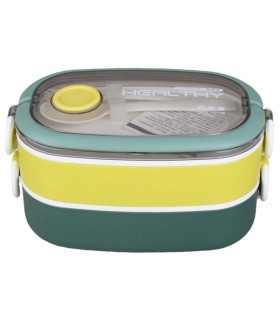 ظرف غذا خوری 2 طبقه لانچ باکس با قاشق و چنگال LUNCH BOX