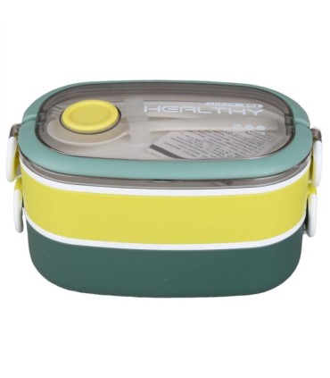 ظرف غذا خوری 2 طبقه لانچ باکس با قاشق و چنگال LUNCH BOX