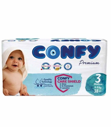 پوشک نوزاد سایز3 کانفی بسته 38 عددی CONFY - لیست سیسمونی