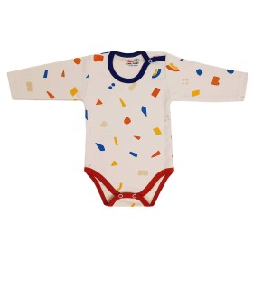 لباس نوزاد چیلی بی بی بادی آستین بلند طرح هندسی CHILI BABY - لیست سیسمونی