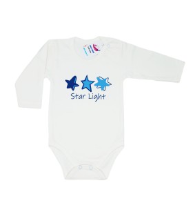 لباس نوزاد چیلی بی بی بادی آستین بلند طرح ستاره آبی CHILI BABY - لیست سیسمونی