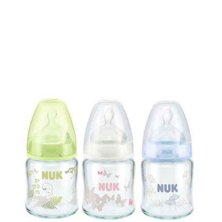 خريد اينترنتي سيسموني نوزاد شیشه شیر پیرکس First choice کوچک ناک NUK - 1 نوزادی، نی نی لازم فروشگاه اینترنتی سیسمونی