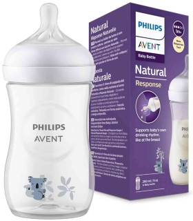 شیشه شیر طلقی ریسپانس نچرال 260میل اونت طرح کوالا Avent