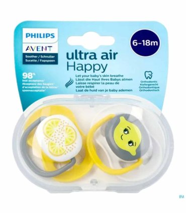 پستانک الترا  ایر هپی اونت 6 تا 18ماه طرح لیمو Philips Avent