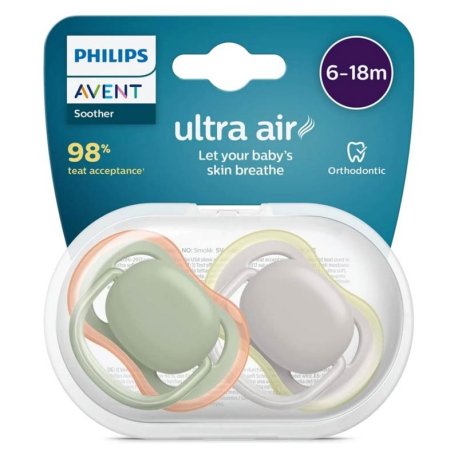 پستانک الترا ایر اونت 6-18 ماه سبز و طوسی Philips Avent
