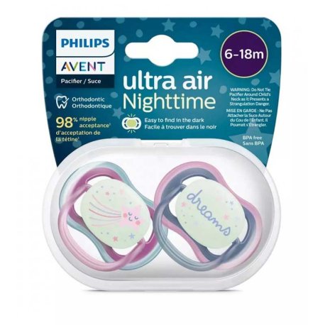 پستانک شبرنگ الترا ایر اونت 6-18ماه ستاره دنباله دار Philips Avent