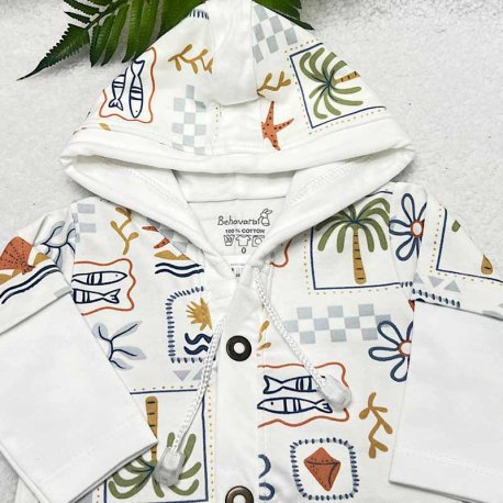 سویشرت کلاهدار نوزادی به آوران طرح هاوایی