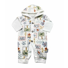 سرهمی کلاهدار نوزادی به آوران طرح هاوایی