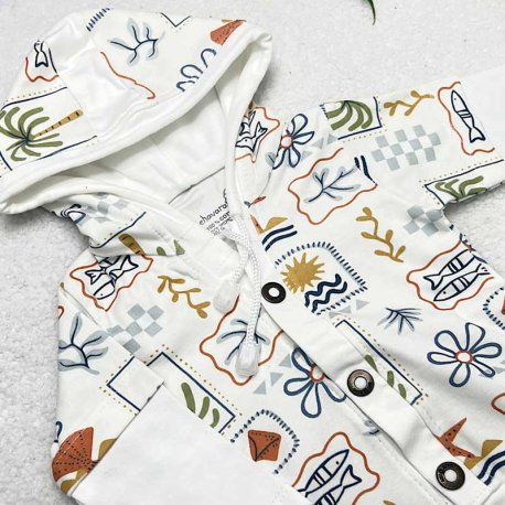 سرهمی کلاهدار نوزادی به آوران طرح هاوایی