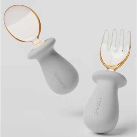 قاشق و چنگال سیلیکونی کودک هی اور شی HEORSHE